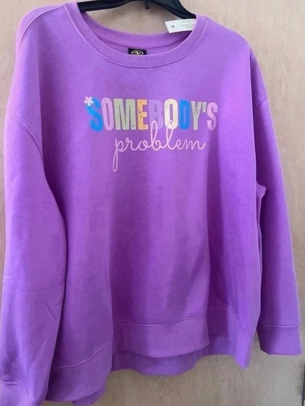 Purple "Somebody's Problem" Crewneck Sweater